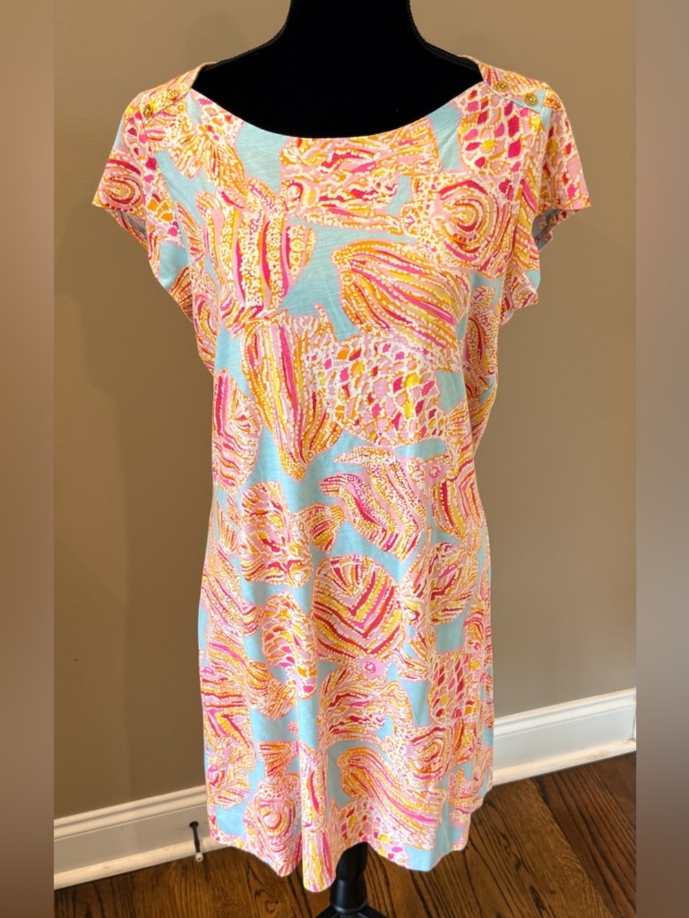 Women’s LILLY PULITZER Loren short sleeve boatneck bikini breakwater dress- XL